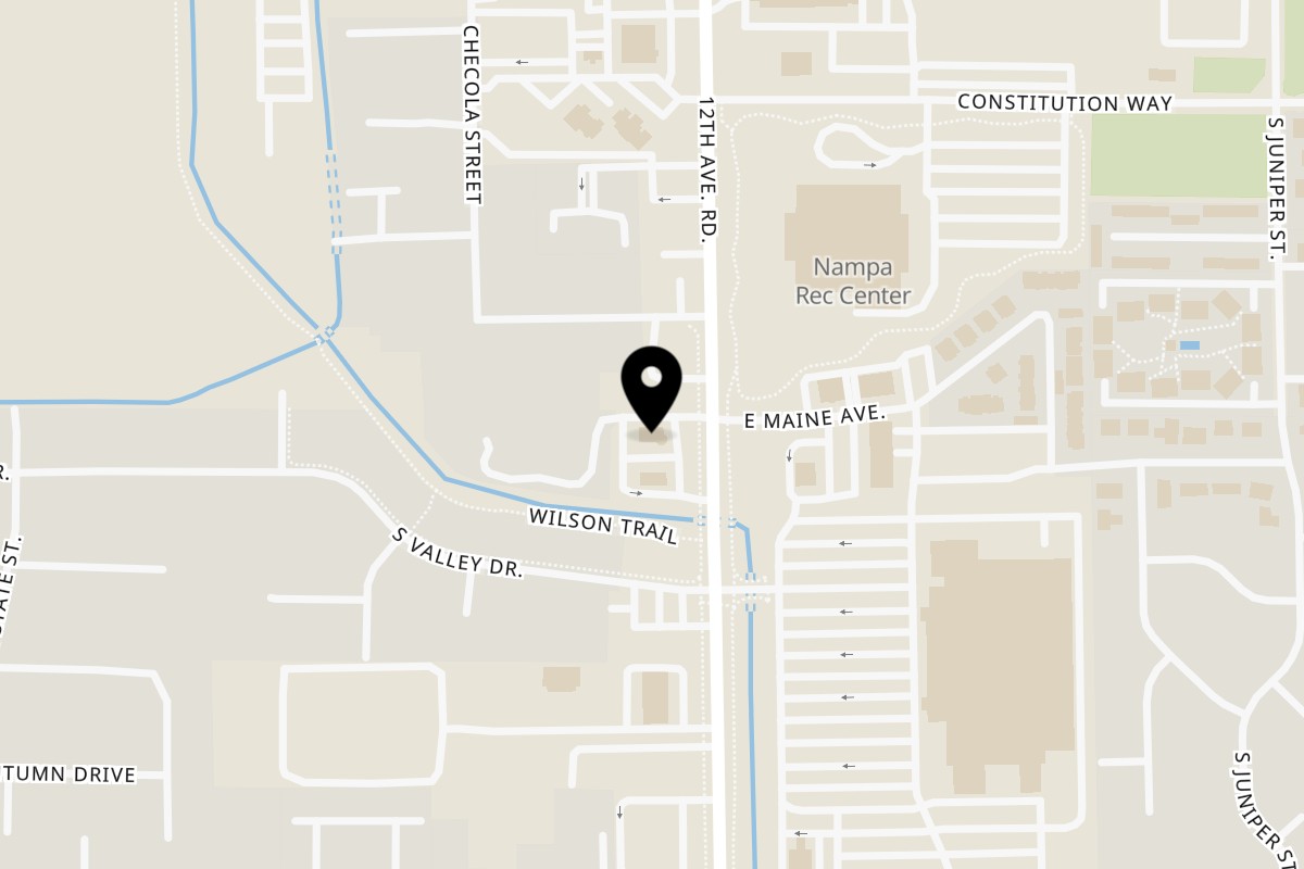 Map showing the location of Taqueria La Flama Taqueria La Flama - Nampa on 1807 12th Ave Rd in Nampa